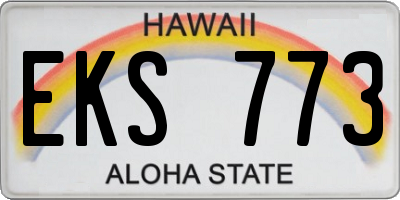 HI license plate EKS773