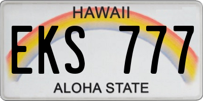 HI license plate EKS777