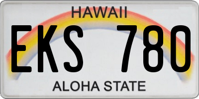 HI license plate EKS780