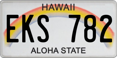 HI license plate EKS782