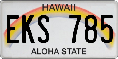 HI license plate EKS785