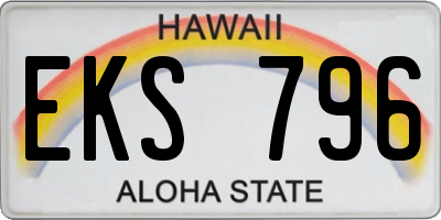 HI license plate EKS796