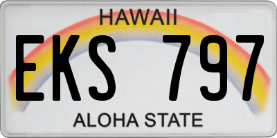 HI license plate EKS797