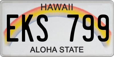 HI license plate EKS799