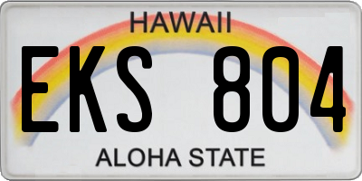 HI license plate EKS804