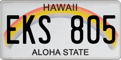 HI license plate EKS805