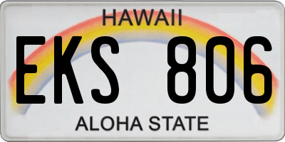 HI license plate EKS806