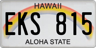 HI license plate EKS815