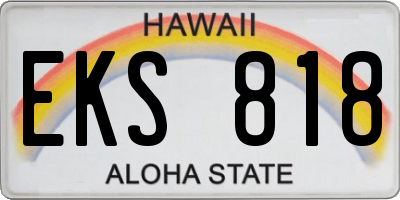 HI license plate EKS818