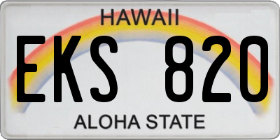 HI license plate EKS820