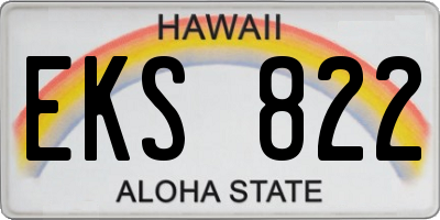 HI license plate EKS822