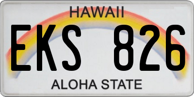 HI license plate EKS826