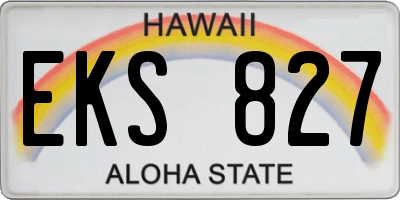 HI license plate EKS827
