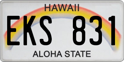 HI license plate EKS831
