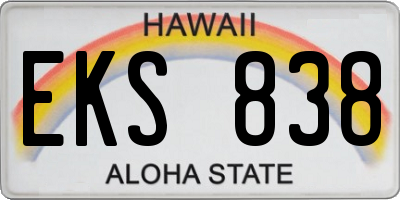 HI license plate EKS838