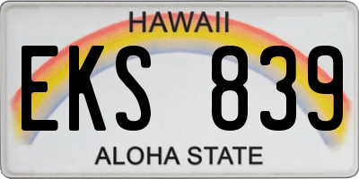 HI license plate EKS839