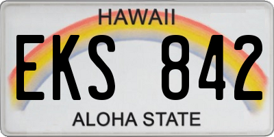 HI license plate EKS842