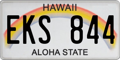 HI license plate EKS844