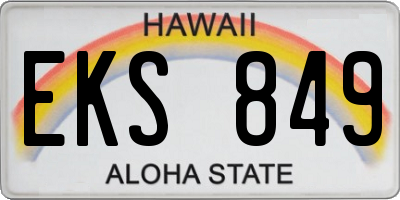 HI license plate EKS849