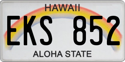 HI license plate EKS852
