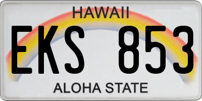 HI license plate EKS853