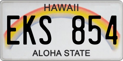 HI license plate EKS854