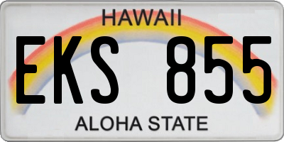 HI license plate EKS855