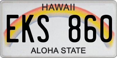 HI license plate EKS860