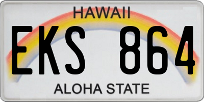 HI license plate EKS864