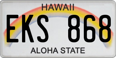 HI license plate EKS868