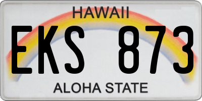 HI license plate EKS873