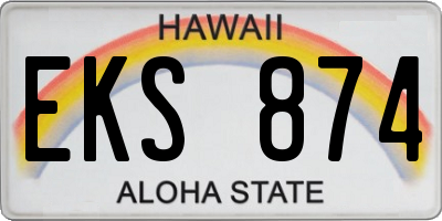HI license plate EKS874