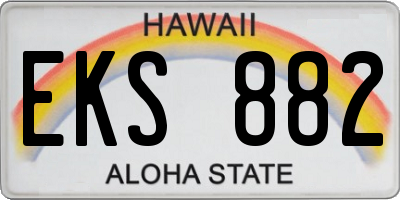 HI license plate EKS882