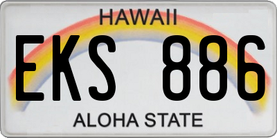 HI license plate EKS886