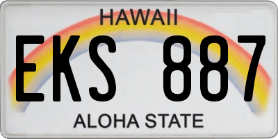 HI license plate EKS887
