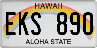 HI license plate EKS890