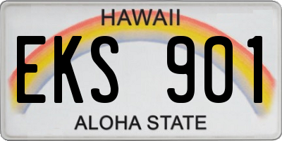 HI license plate EKS901