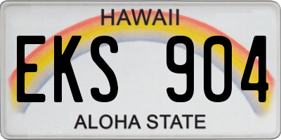 HI license plate EKS904