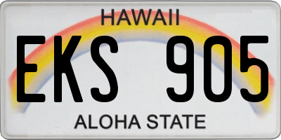 HI license plate EKS905