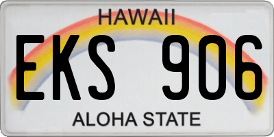 HI license plate EKS906