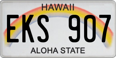 HI license plate EKS907