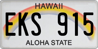 HI license plate EKS915