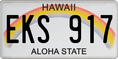 HI license plate EKS917