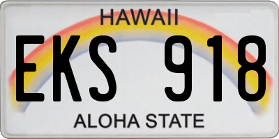 HI license plate EKS918