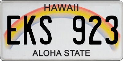 HI license plate EKS923