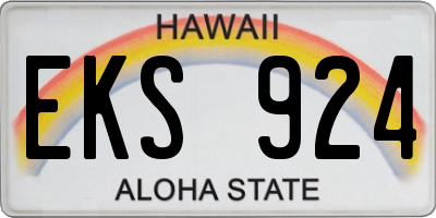HI license plate EKS924