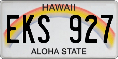 HI license plate EKS927