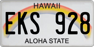 HI license plate EKS928