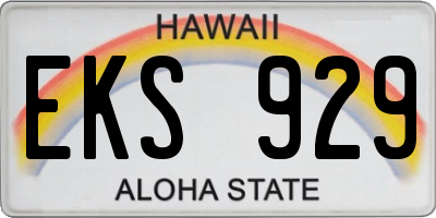 HI license plate EKS929