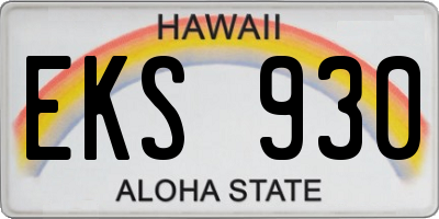 HI license plate EKS930